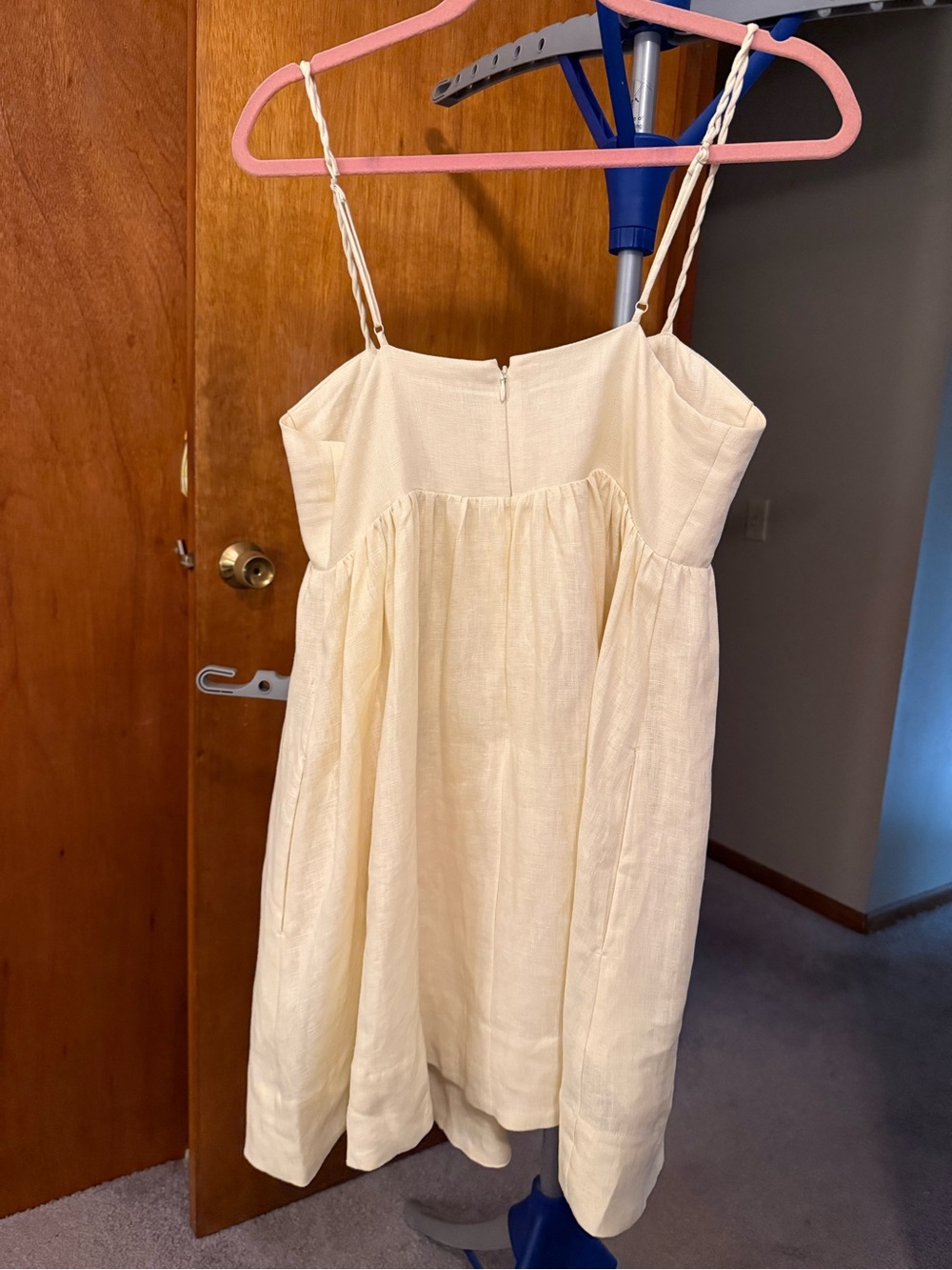 FARM Rio Cream Spaghetti-Strap Dress with Pink Palm Embroidery - Picture 4 of 7